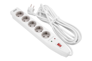 Surge Protector 2E with 5 sockets and a switch 3G1.5, 5m, white