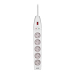 Surge Protector 2E with 5 sockets and a switch 3G1.5, 5m, white