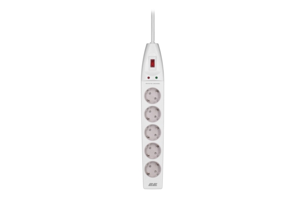 Surge Protector 2E with 5 sockets and a switch 3G1.5, 5m, white