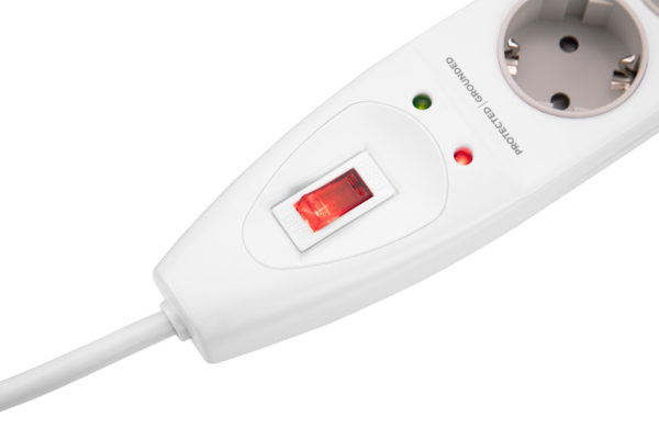 Surge Protector 2E with 5 sockets and a switch 3G1.5, 5m, white