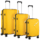 2E Plastic Suitcases Set, SIGMA, (L+M+S), 4 Wheels, Yellow