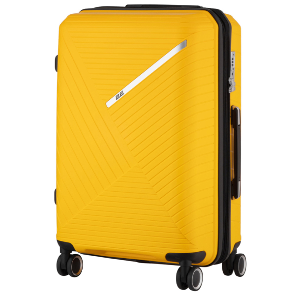 2E Plastic Suitcases Set, SIGMA, (L+M+S), 4 Wheels, Yellow