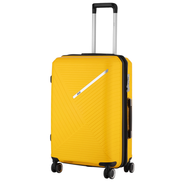 2E Plastic Suitcases Set, SIGMA, (L+M+S), 4 Wheels, Yellow