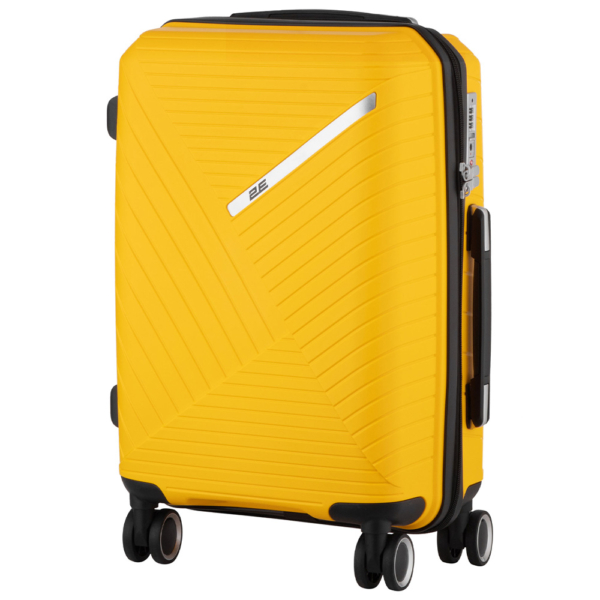 2E Plastic Suitcases Set, SIGMA, (L+M+S), 4 Wheels, Yellow