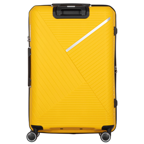 2E Plastic Suitcases Set, SIGMA, (L+M+S), 4 Wheels, Yellow