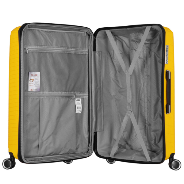 2E Plastic Suitcases Set, SIGMA, (L+M+S), 4 Wheels, Yellow