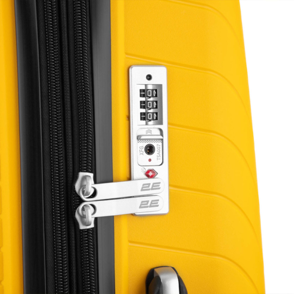 2E Plastic Suitcases Set, SIGMA, (L+M+S), 4 Wheels, Yellow