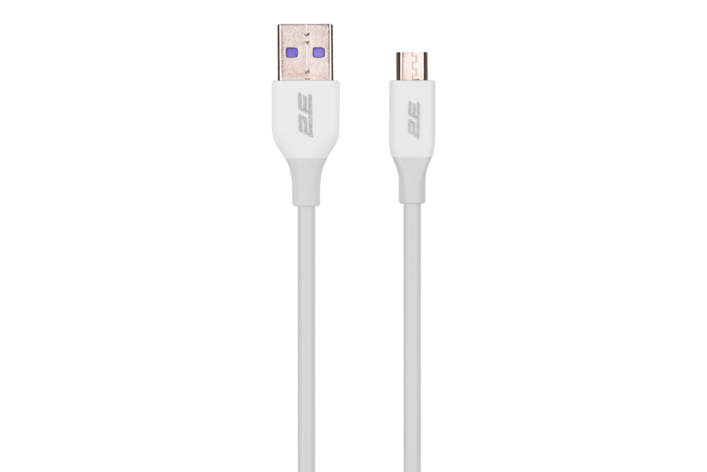 2E Кабель USB-A – microUSB Glow 1m White