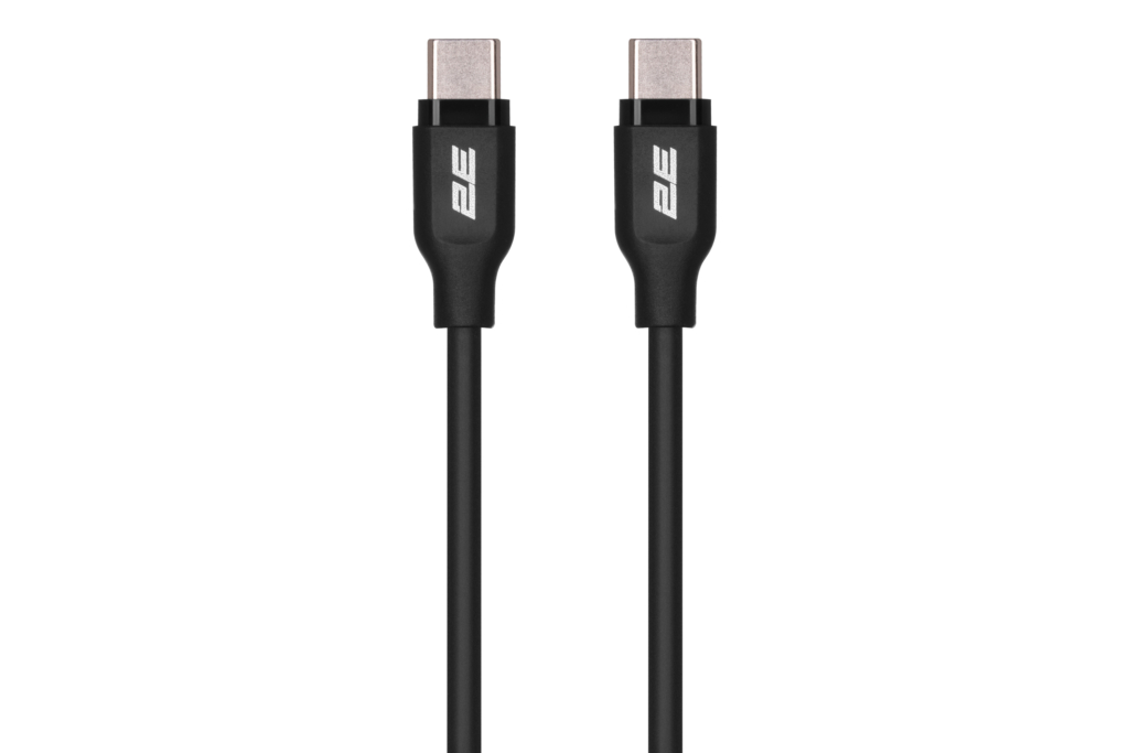 2E Кабель USB-C – USB-C Glow 60W 1m Black