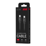 Кабель 2E USB-C – USB-C, Glow, 60W, 1m, black