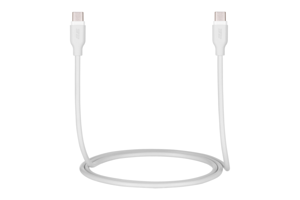 2E Кабель USB-C – USB-C Glow 60W 1m White
