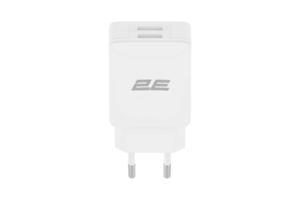 2E Набір Мережевий ЗП Wall Charger Dual USB-A 2.4A+кабель USB-C White