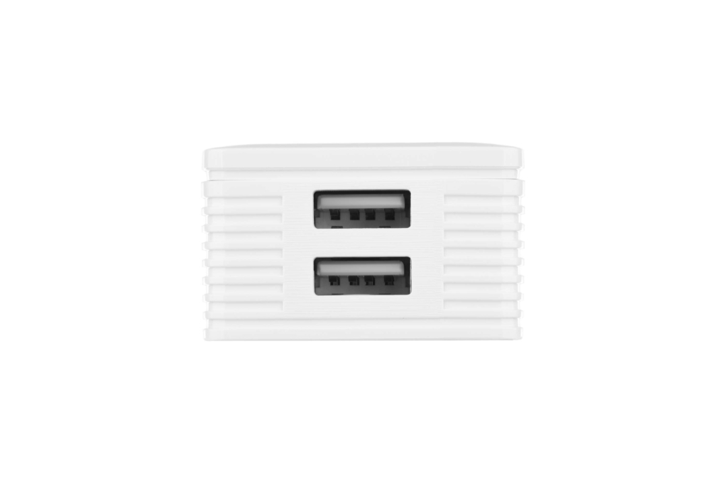 2E Набір Мережевий ЗП Wall Charger Dual USB-A 2.4A+кабель USB-C White