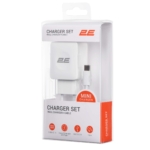 Набор Сетевое ЗУ 2E Wall Charger Dual USB-A 2.1A + кабель USB-C White