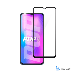 2E Захисне скло Basic для TECNO POP 5 LTE (BD4a), 2.5D, FCFG, (1 Pack), black border
