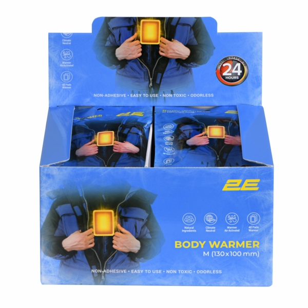 2E Chemical body/hand warmer size M (130x100mm), non-adhesive, up to 24 hours – 40 pcs