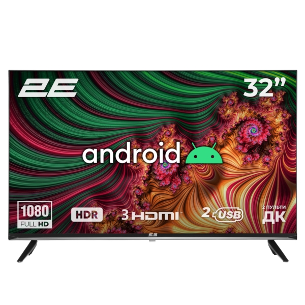 2E Телевізор 32″ LED FHD 60Hz Smart Android Black