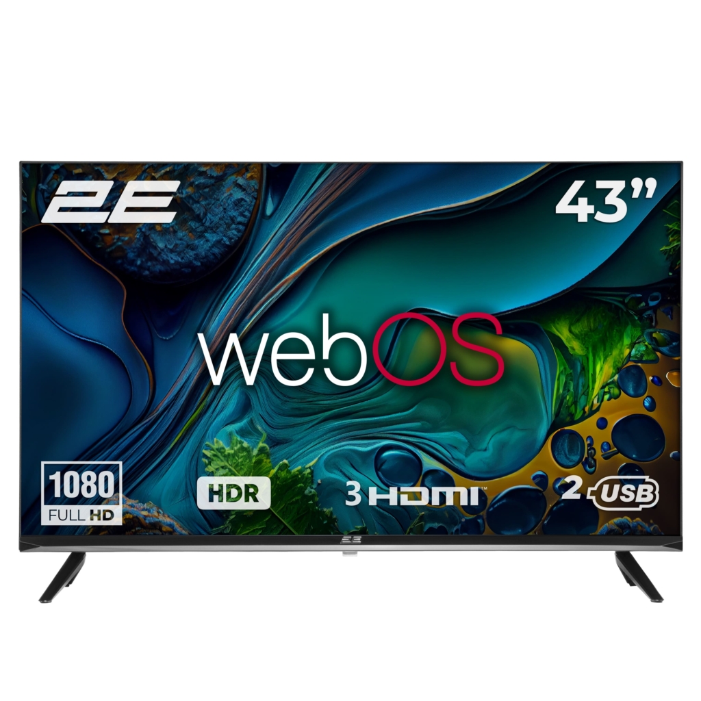 2E Телевізор 43″ LED FHD 60Hz Smart WebOS Black
