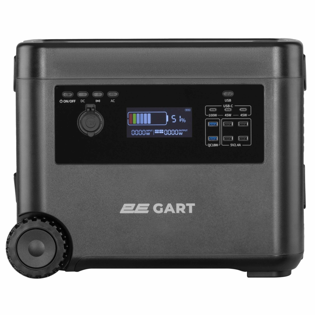 Portable Power Station 2E Gart, 2000 W, 2160 Wh, Fast Charging