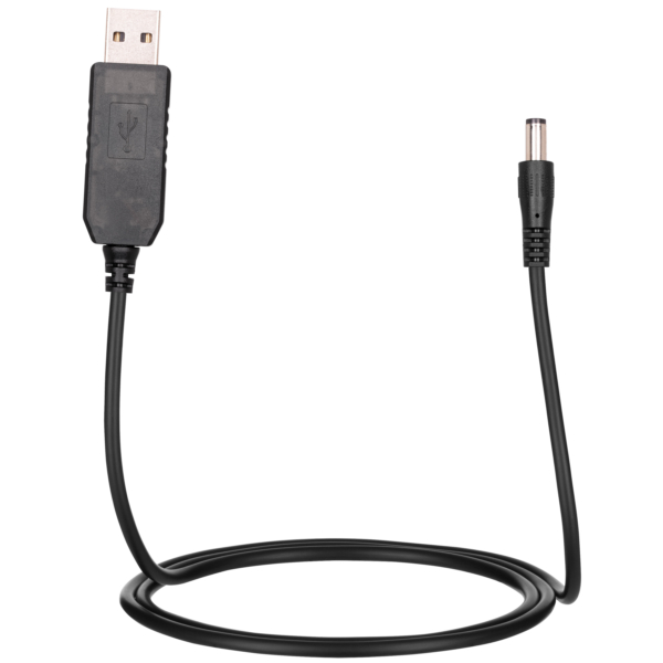 Кабель питания USB-A – DC 5.5х2.5мм 2Е 1м, 12В, 1A, черный