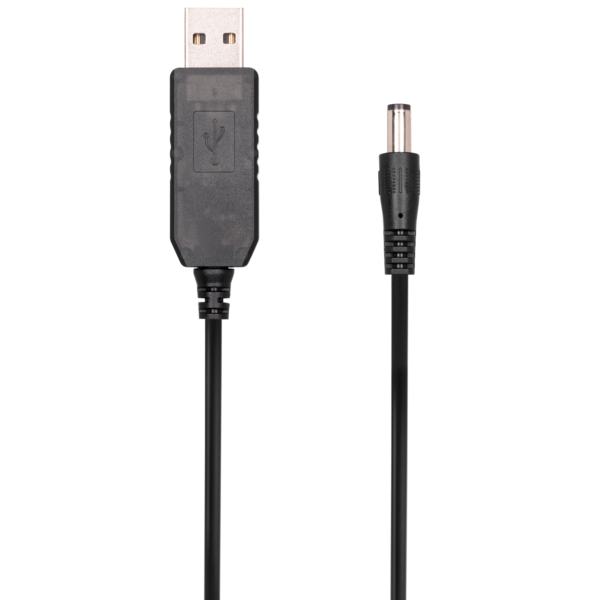 Power Cable 2E USB-A – DC 5.5х2.5mm 2Е 1m, 9V, 1A, black