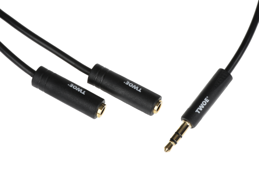 Кабель jack 3.5 > 2хjack 3.5 (M/F) 2E 0.30м, черный