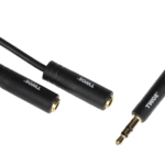 2E Cable jack 3.5 > 2хjack 3.5 (M/F), 0.30m, black