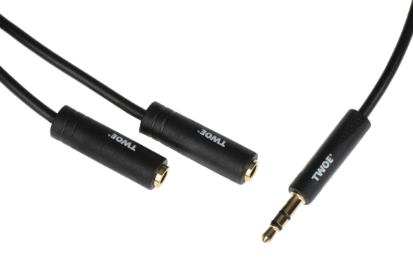 2E Cable jack 3.5 > 2хjack 3.5 (M/F), 0.30m, black