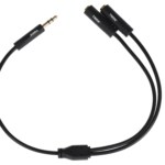 2E Cable jack 3.5 > 2хjack 3.5 (M/F), 0.30m, black