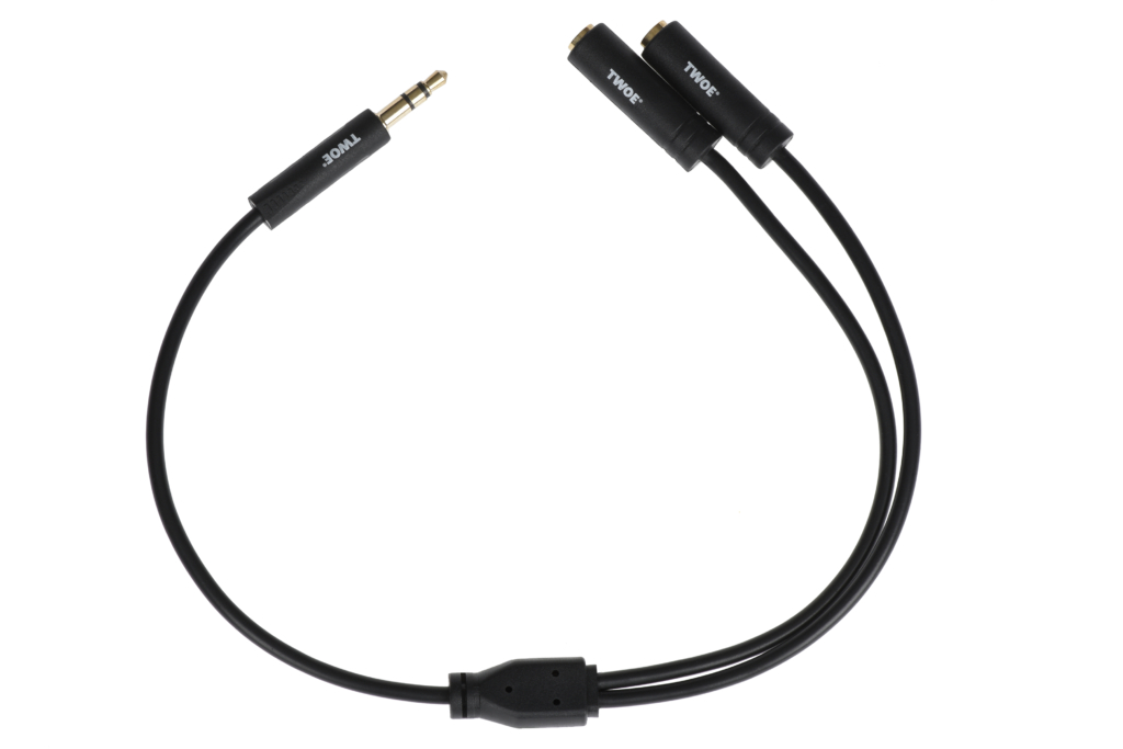 Кабель jack 3.5 > 2хjack 3.5 (M/F) 2E 0.30м, черный