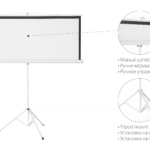 Tripod screen 2E 1:1, 80″, 1.45×1.45 m, MW