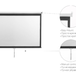 Wall mounted screen 2E 4:3, 120″, 2.4×1.8 m, MW