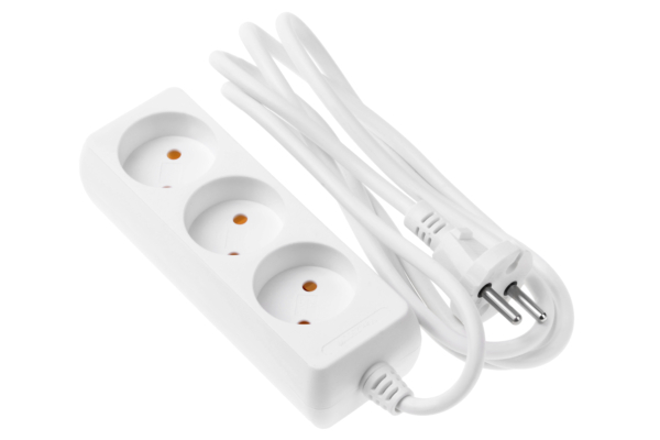 2E Power Strip 3хType C, 2х1mm2, 10A, 1.8m, white