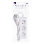 2E Power Strip 3хType C, 2х1mm2, 10A, 1.8m, white