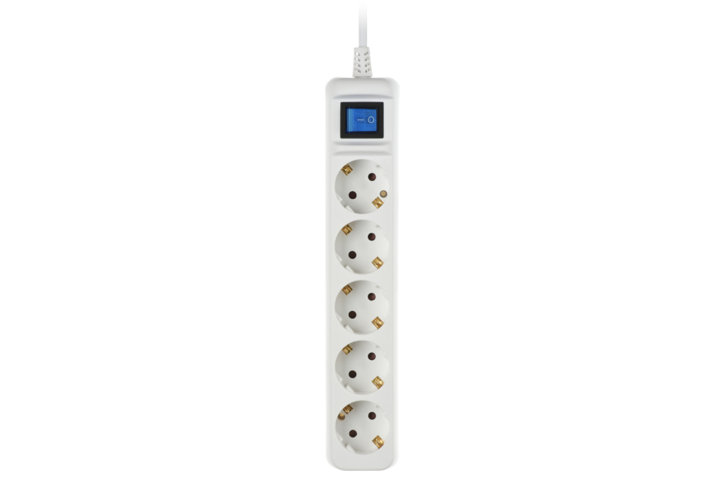 2E Power Strip 5хType F, 3х1mm2, 10A, 3m, white