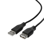 Кабель 2E USB-A — USB-AF (AM/AF) 1.8м Black