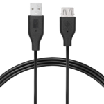 Кабель 2E USB-A — USB-AF (AM/AF) 1.8м Black