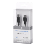 Кабель 2E USB-A — USB-AF (AM/AF) 1.8м Black