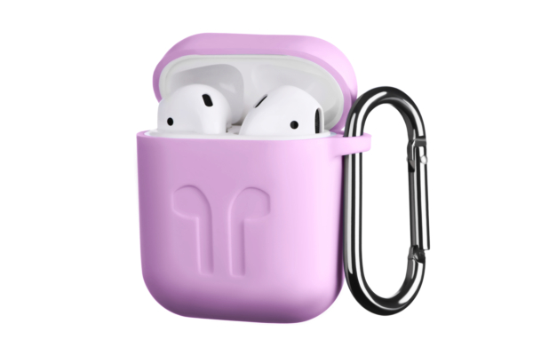 2E earphone case for Apple AirPods, Pure Color Silicone Imprint (1.5mm), Lavender