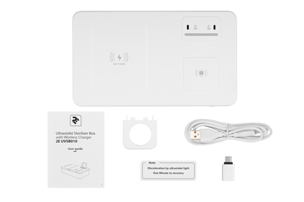 UV sterilizer box with wireless charger 2E UVSB010, Qi