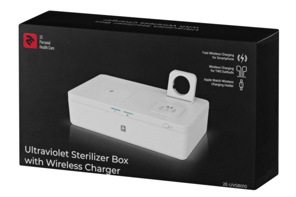 UV sterilizer box with wireless charger 2E UVSB010, Qi