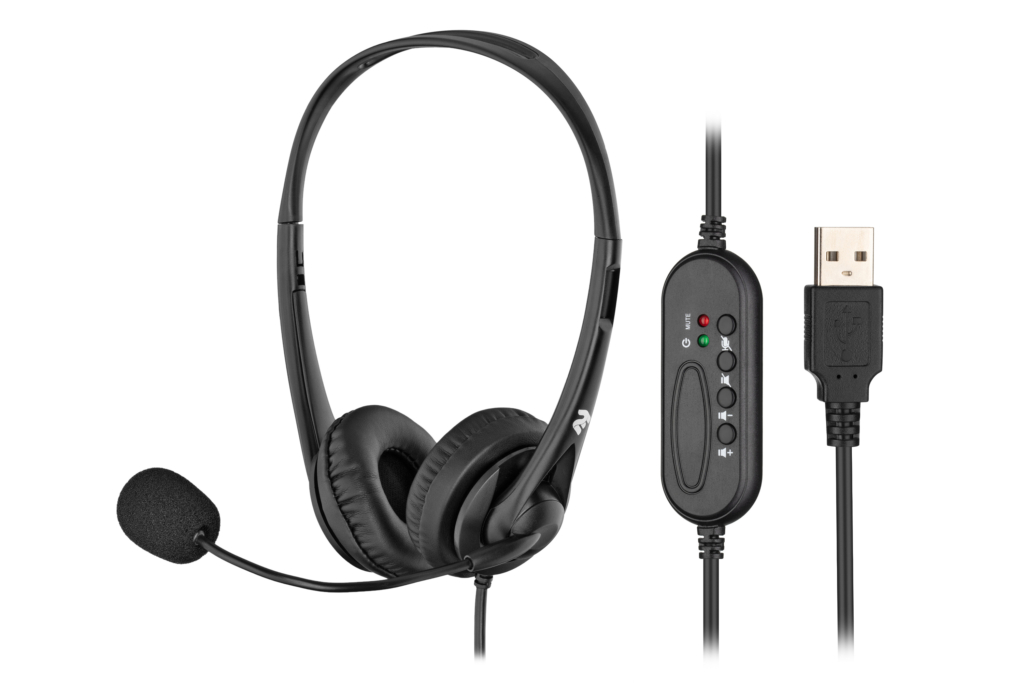 PC headset stereo On-ear 2E CH11 USB, omni-mic, 2m, black
