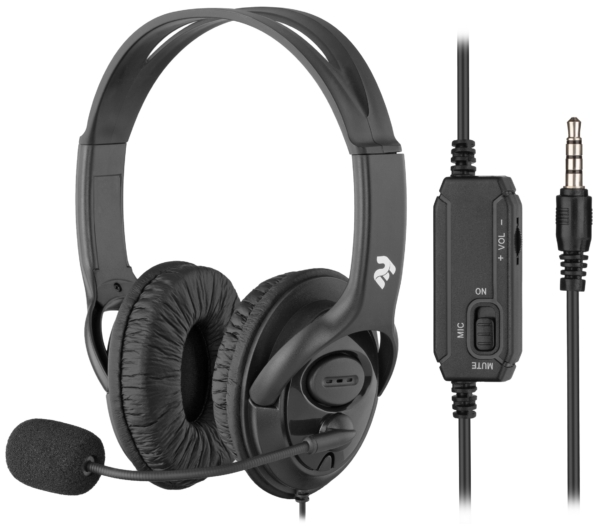 Гарнитура ПК стерео Over-ear 2E CH13 mini-jack, omni-mic, 1.2м, черный
