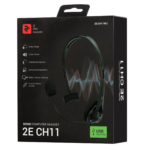 PC headset mono On-ear 2E CH11 USB, omni-mic, 2m, black