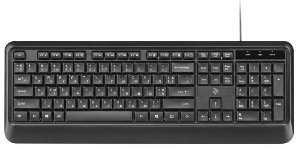 2E Keyboard membrane KS130 105key, USB-A, EN/UK/RU, black