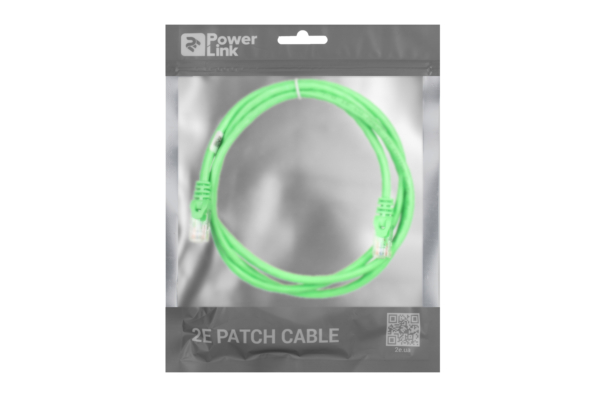 Патч-корд 2E САТ 6, UTP, 1.50м, 26AWG, RJ45, 7/0.16, Cu, PVC, зелений