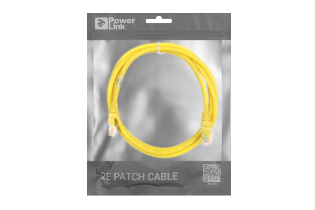 Патч-корд 2E САТ 6, UTP, 1.50м, 26AWG, RJ45, 7/0.16, Cu, PVC, желтый