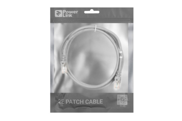 Патч-корд 2E САТ 6, UTP, 1.50м, 26AWG, RJ45, 7/0.16, Cu, PVC, сірий