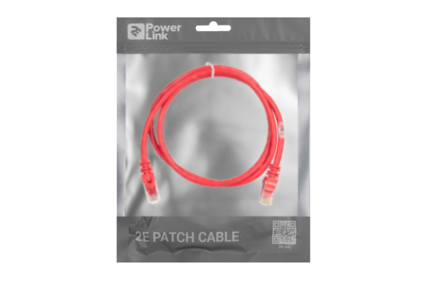 Patch Cable 2E Cat 6,UTP,RJ45, 26AWG ,7/0.16 Cu, 1.00 m, PVC,Red
