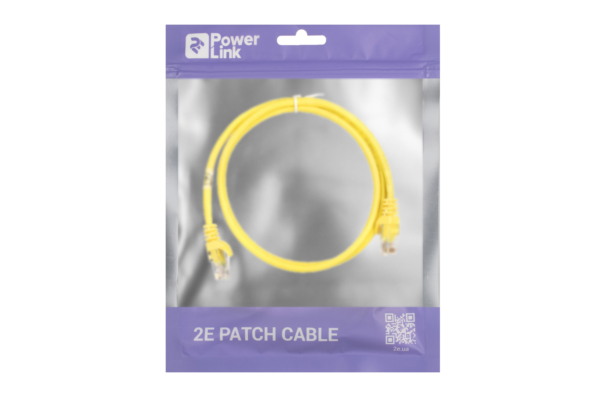 Patch Cable 2E Cat 5e,UTP,RJ45, 26AWG ,7/0.16 CCA, 1.00 m, PVC,Yellow